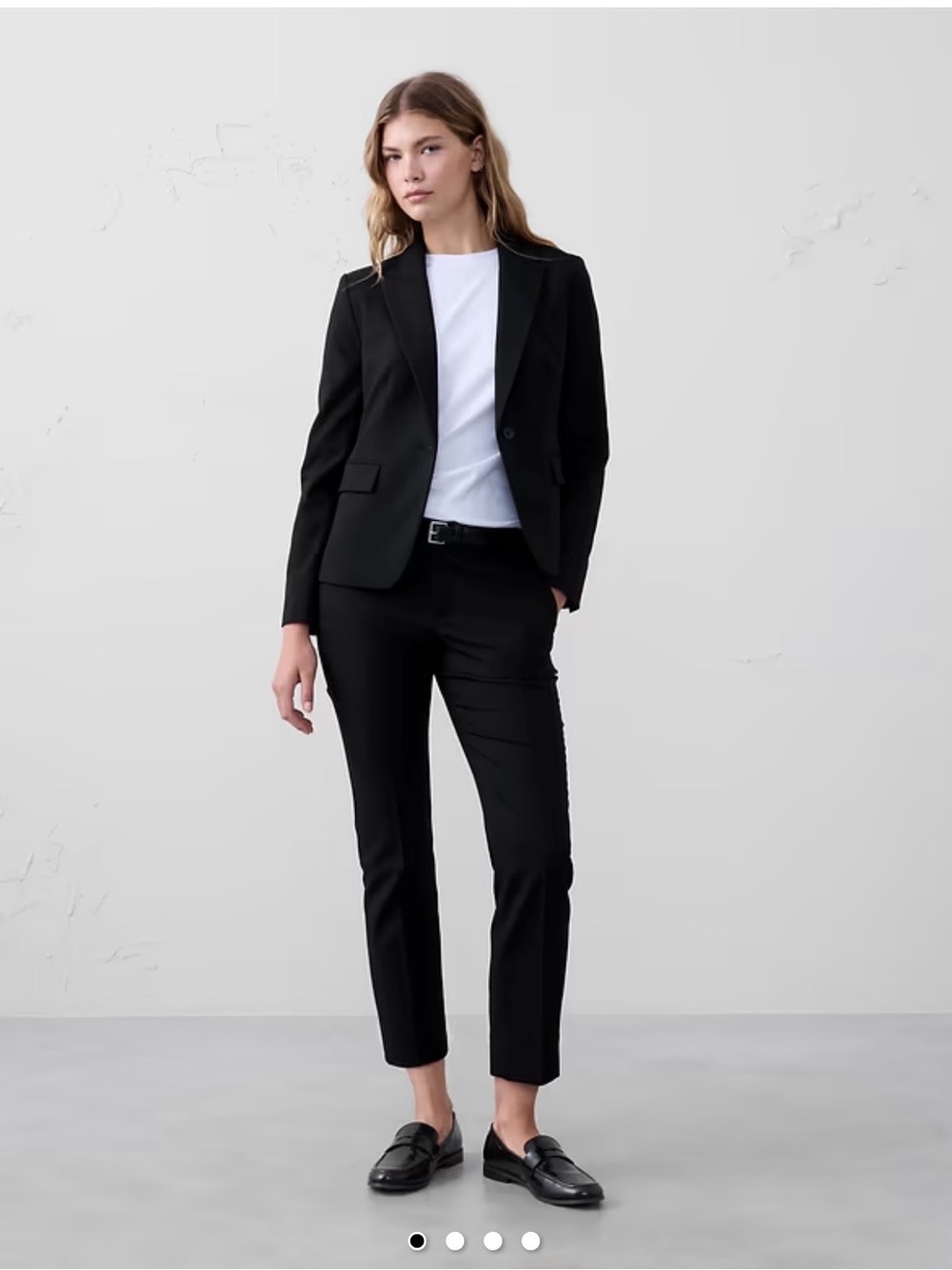 Banana Republic Straight-Leg Twill Ankle Pants in Black